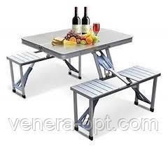 Раскладной стол и стулья Artist Hand Aluminum Folding Picnic Table with 4 Seats Portable Camping Table 291 фото