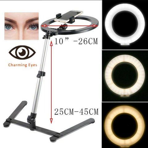 Кільцева лампа LED Ring Light 26 см із підставкою для настільної знімки (комплект, предметний, нічник, світиль VEN0174 фото