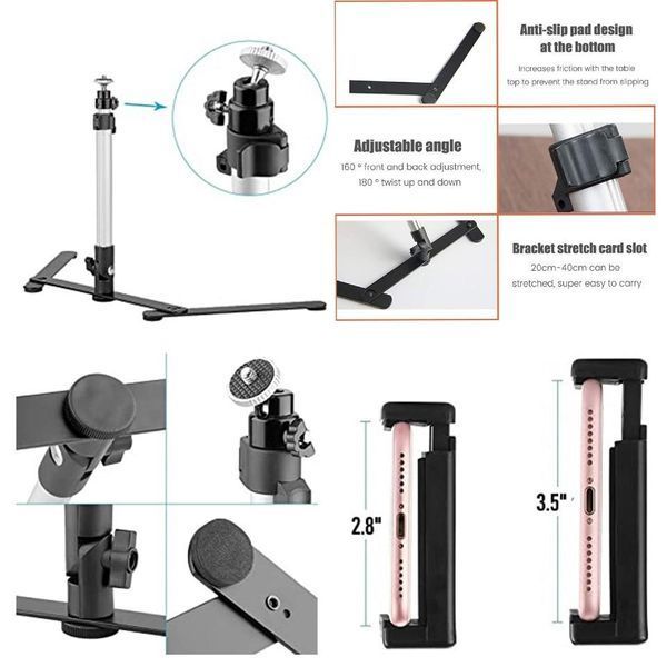 Кільцева лампа LED Ring Light 26 см із підставкою для настільної знімки (комплект, предметний, нічник, світиль VEN0174 фото
