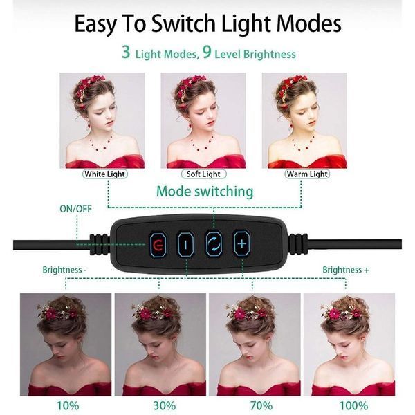 Кільцева лампа LED Ring Light 26 см із підставкою для настільної знімки (комплект, предметний, нічник, світиль VEN0174 фото