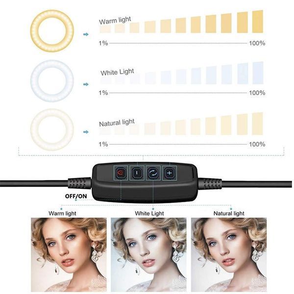 Кільцева лампа LED Ring Light 26 см із підставкою для настільної знімки (комплект, предметний, нічник, світиль VEN0174 фото