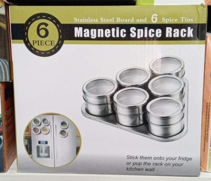 Набір для спецій на магнітній підставці ( магніті) 6 шт Magnetic Spice Rack VEN325 фото