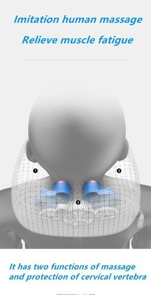 Масажна подушка роликовий масажер для спини, шиї Shaped Massage Pillow з підігрівом роликами вібрацій VEN0226 фото