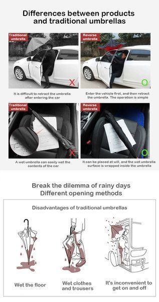Парасолька Lesko Up-Brella Зоряне небо складана парасолька у зворотному напрямку довга ручка антизонт (50)) VEN187 фото