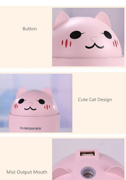 Зволожувач повітря Humidifier Нічник Котик 320 мл USB ультразвуковий HM2 фото