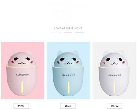 Зволожувач повітря Humidifier Нічник Котик 320 мл USB ультразвуковий HM2 фото
