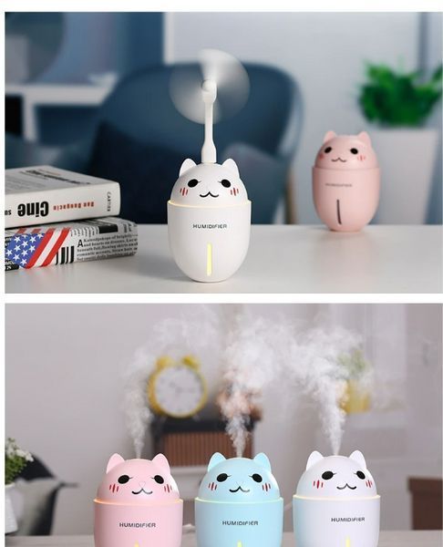 Зволожувач повітря Humidifier Нічник Котик 320 мл USB ультразвуковий HM2 фото
