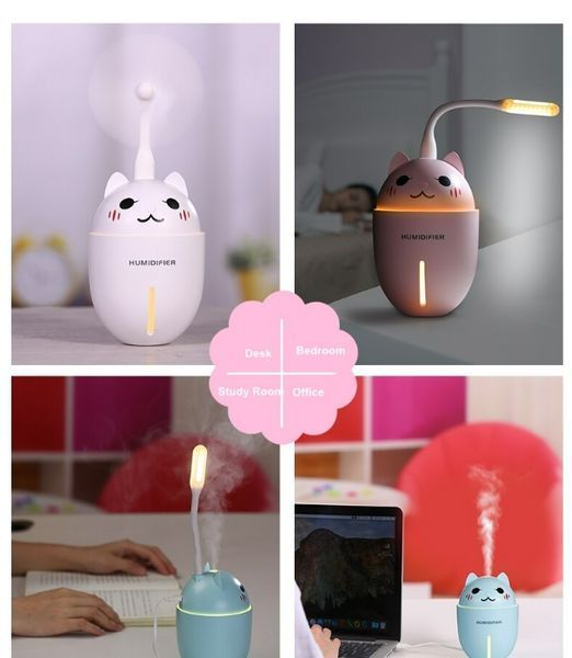 Зволожувач повітря Humidifier Нічник Котик 320 мл USB ультразвуковий HM2 фото