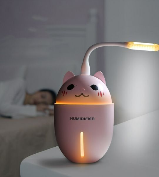 Зволожувач повітря Humidifier Нічник Котик 320 мл USB ультразвуковий HM2 фото