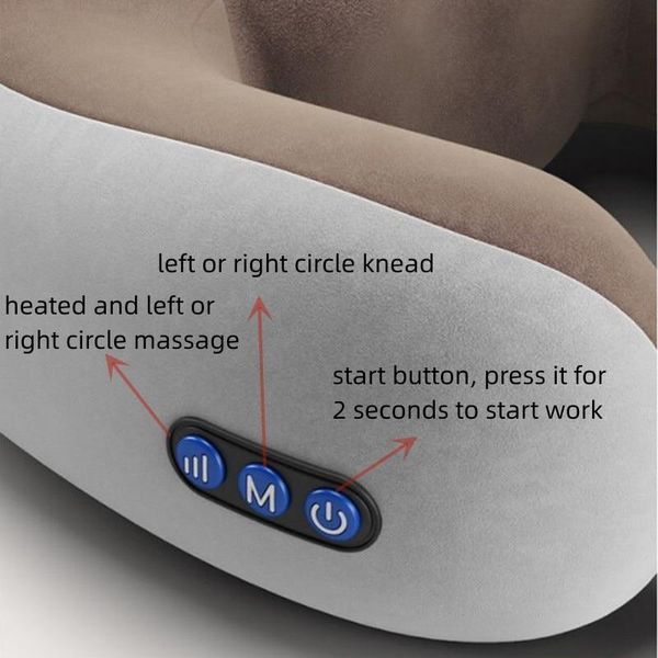Масажна подушка роликовий масажер для спини, шиї Shaped Massage Pillow з підігрівом роликами вібрацій VEN0226 фото