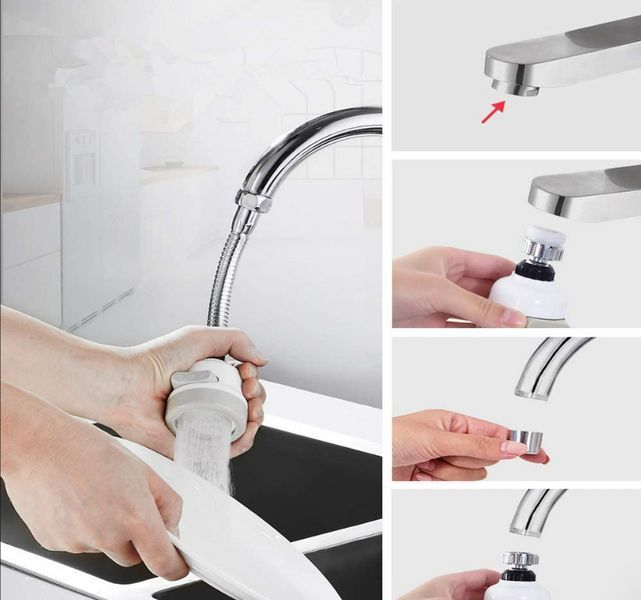 Економець Води Water Saver NEW 360 Градусів Аератор на Кран Гнучкий Шланг BR000123 VEN23 фото