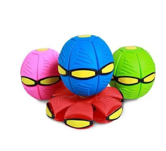 Складной игровой мячик Flat Ball Disc складной мяч-трансформер для активных игр на природе и дома(бе VEN36 фото