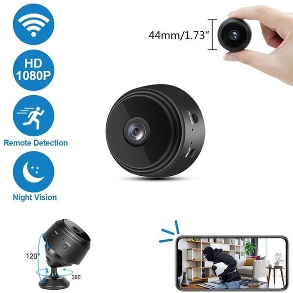 Мини IP Wi-Fi HD камера A9 черная/ Ночное видение VEN18 фото