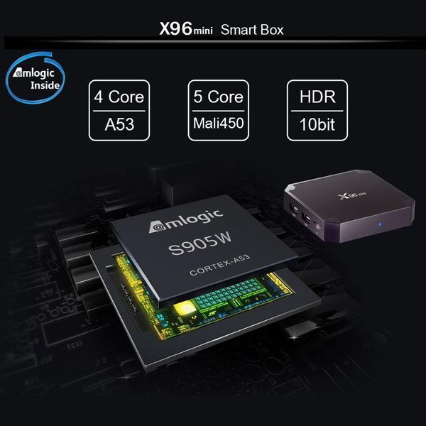 Смарт ТВ-Приставка X96 mini 2/16 Android 9 Amlogic S905W Smart TV Box 1080P Full HD, Ultra HD (4K) Black (40) VEN29 фото