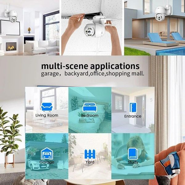 Розумна поворотна IP-камера з панорамним оглядом Wifi smart camera V360 PRO 1920*1080 VENV360A6 фото