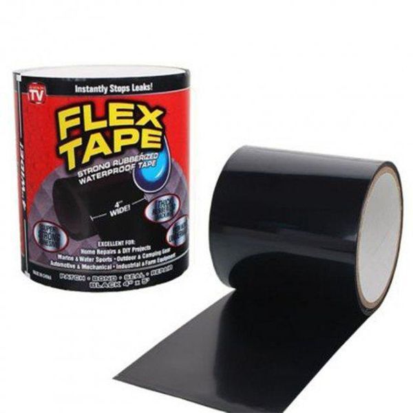 Надміцний скотч стрічка Flex Tape надсильна клейка водонепроникна ізострічка, скотч Чорна TV123 фото