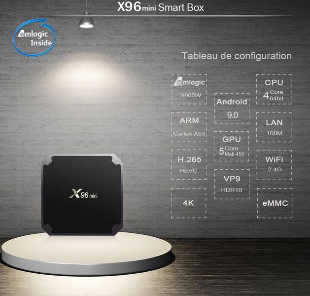 Смарт ТВ-Приставка X96 mini 2/16 Android 9 Amlogic S905W Smart TV Box 1080P Full HD, Ultra HD (4K) Black (40) VEN29 фото