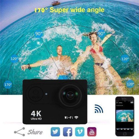 Экшн камера DVR 4K SPORT с пультом и Wi-Fi аквабокс для съёмки под водой + набор креплений VEN153 фото