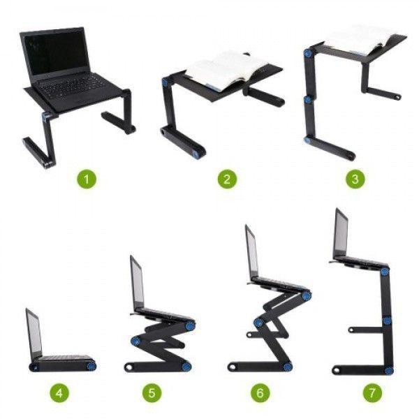 Столик для ноутбука з охолодженням Laptop Table T8, 2 кулера, матеріал - сплав алюмінію TV8 фото