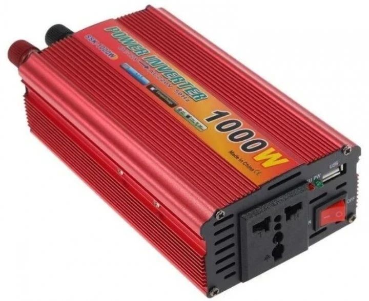 Преобразователь напряжения автомобильный инвертор LoadKing 1000W, USB, активное охлаждение 12/220В Red SPR F1000 фото