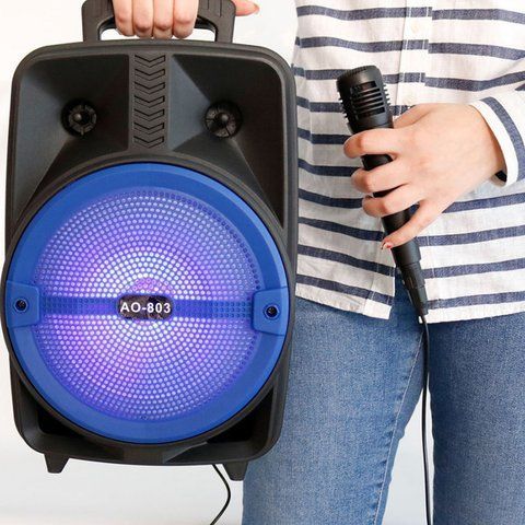 Портативна акумуляторна Bluetooth колонка з мікрофоном EXTRA BASS AO803 SP5 фото