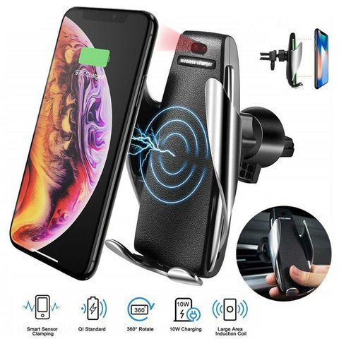 Автомобильный держатель сенсорный Penguin Smart Sensor S5 QI c беспроводной зарядкой 10w Black датчик движения TV82 фото