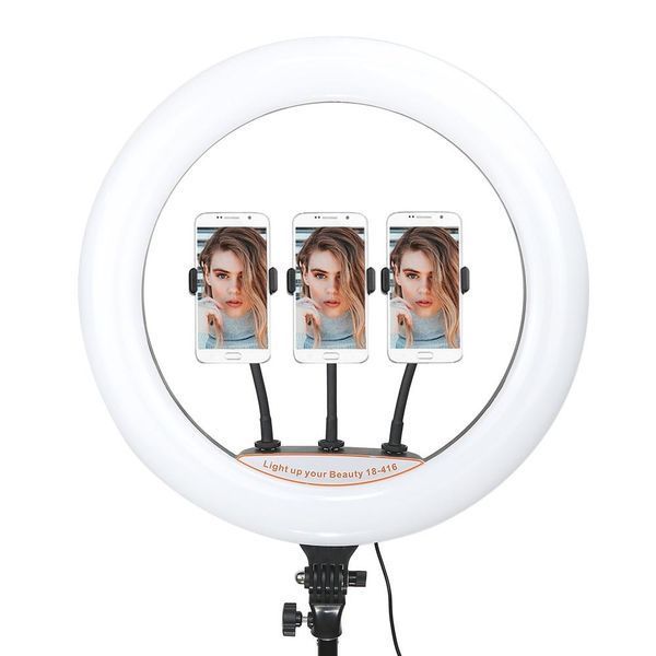 Кільцева LED-лампа RGB Ring Fill Light 45 см сенсорне керування + пульт і 3 тримачі для телефона VEN14945CM фото