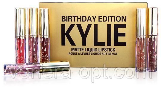 ЖИДКАЯ МАТОВАЯ ПОМАДА KYLIE BIRTHDAY EDITION LIPSTICK SET 6 TV251 фото