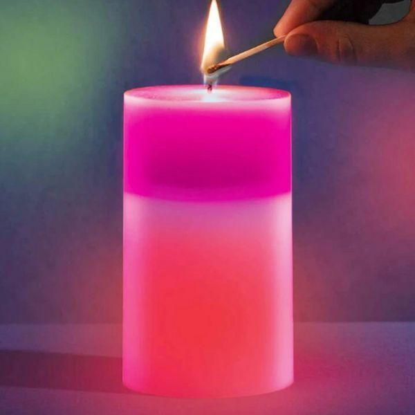 Восковая декоративная свеча Mood Magic с настоящим пламенем и LED подсветкой VEN174 фото