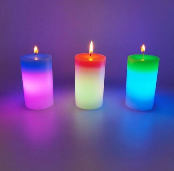 Восковая декоративная свеча Mood Magic с настоящим пламенем и LED подсветкой VEN174 фото
