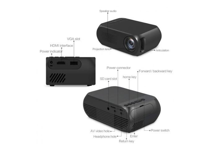 Портативный Мультимедийный Мини-проектор Led Projector YG320C TV013 фото