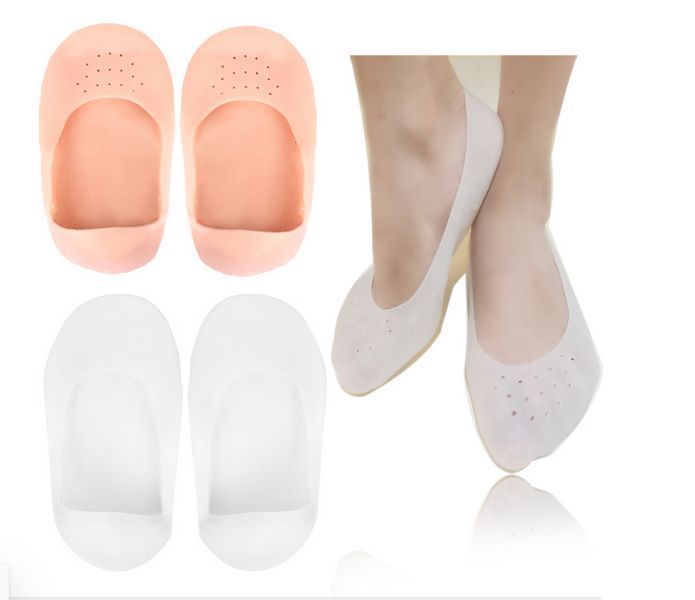 Силиконовые носки увлажняющие носочки против трения стопы ANTI-CRACK SILICONE SOCKS. Бежевый TV210 фото