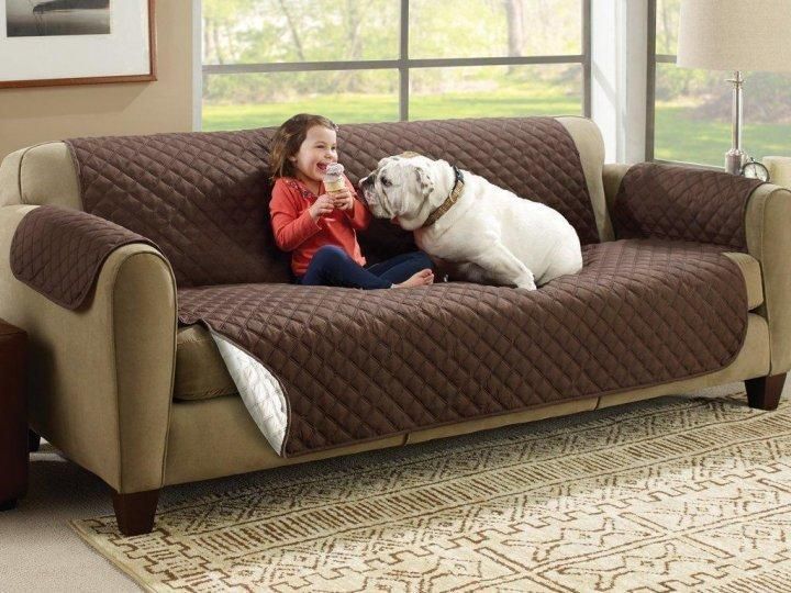 Покрывало на диван двустороннее Couch Coat, Коричневый, накидка на мебель VEN0344 фото