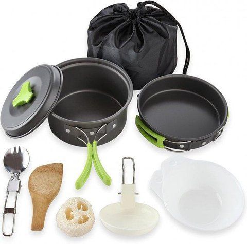 Набір посуду MalloMe Camping Cookware Mess Kit Gear для кемпінгу L1 фото