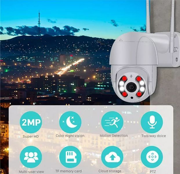 Уличная Wi-Fi камера A8 наружного видеонаблюдения PTZ скоростная купольная камера приложение IcSee TV08 фото