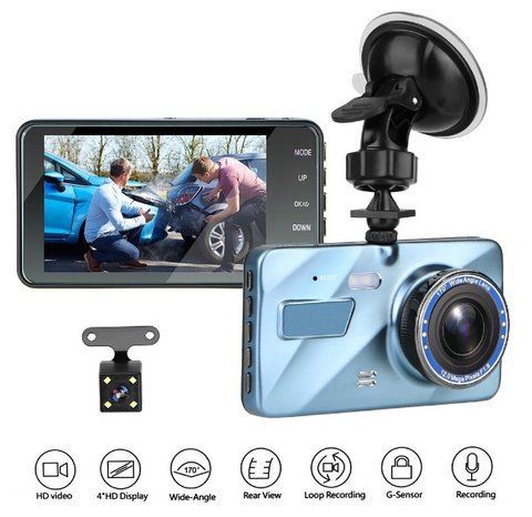 Відеореєстратор для автомобіля з задньою камерою Dual Lens A10/F9/V2 Full HD 1080 H31 3,5 дюйма TVCAMERA3.5 фото