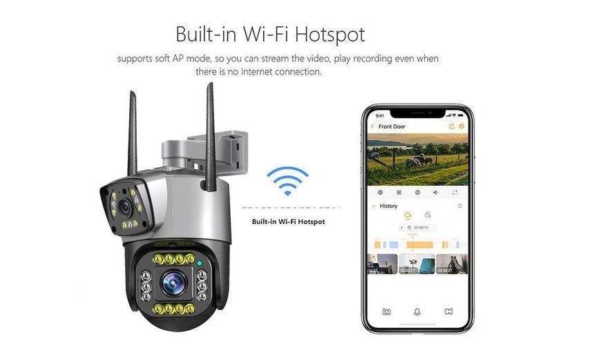 Наружная камера видеонаблюдения с двойным объективом Wi-Fi V380 Pro VENV380V380PRO фото