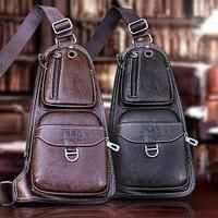 Шкіряна чоловіча сумка через плече Jeep 777 Bag 882 фото