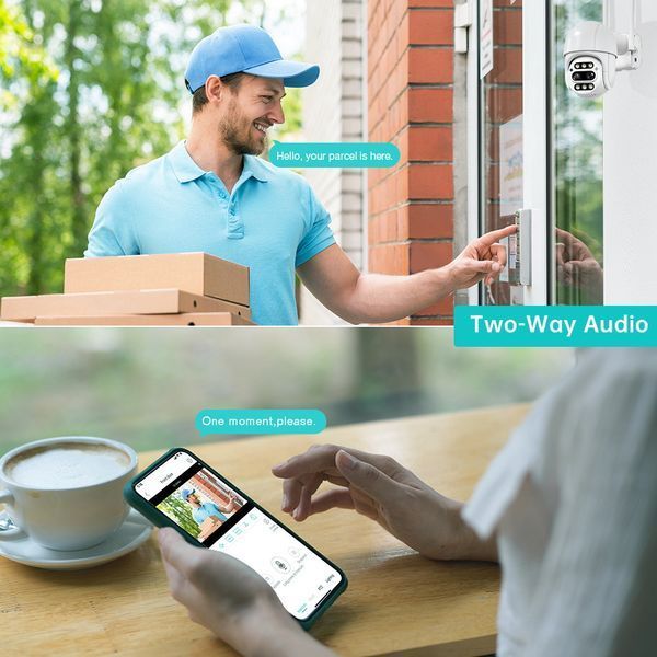 Камера поворотная видеонаблюдения 4к 5 мп WI-FI наружная уличная 8X ЗУМ ICSEE VEN0200 фото
