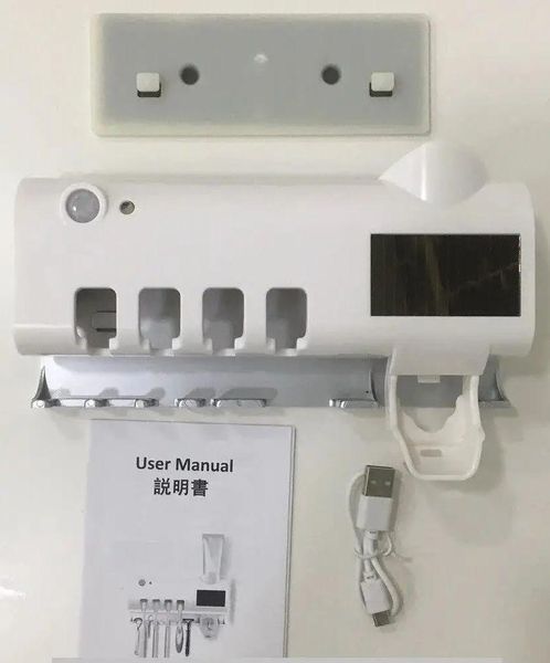 Стерилізатор для зубних щіток на 4 секції з дозатором Multi-function Toothbrush Sterilizer (UV стерилізатор) VEN0318566A фото