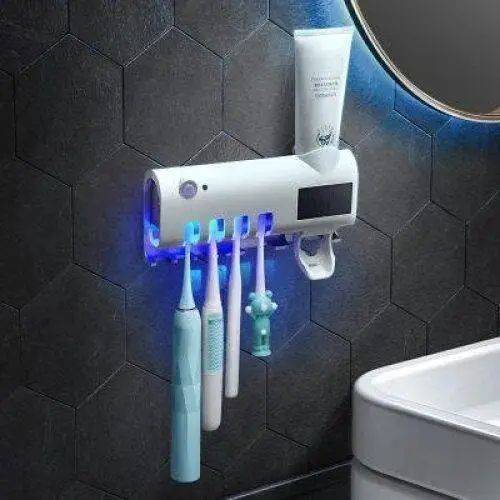 Стерилізатор для зубних щіток на 4 секції з дозатором Multi-function Toothbrush Sterilizer (UV стерилізатор) VEN0318566A фото