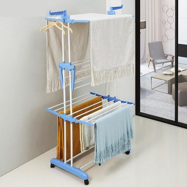 Сушилка для белья напольная Tiers Garment Rack With Wheels Синяя(6) VEN280 фото