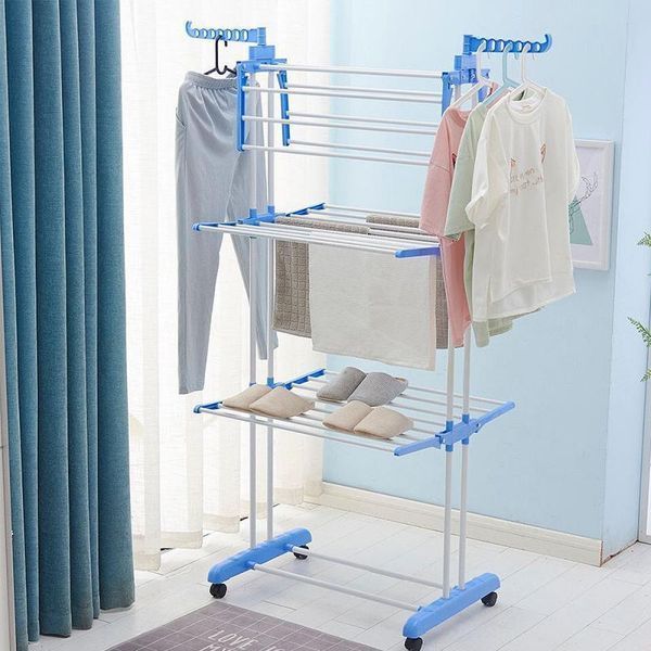 Сушилка для белья напольная Tiers Garment Rack With Wheels Синяя(6) VEN280 фото