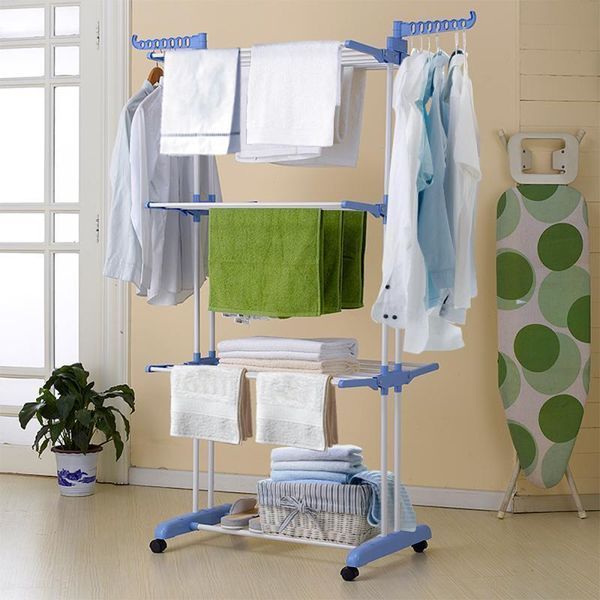 Сушилка для белья напольная Tiers Garment Rack With Wheels Синяя(6) VEN280 фото