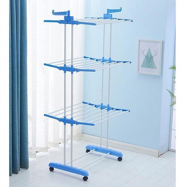 Сушилка для белья напольная Tiers Garment Rack With Wheels Синяя(6) VEN280 фото