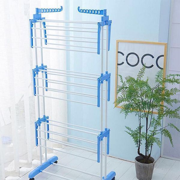 Сушилка для белья напольная Tiers Garment Rack With Wheels Синяя(6) VEN280 фото