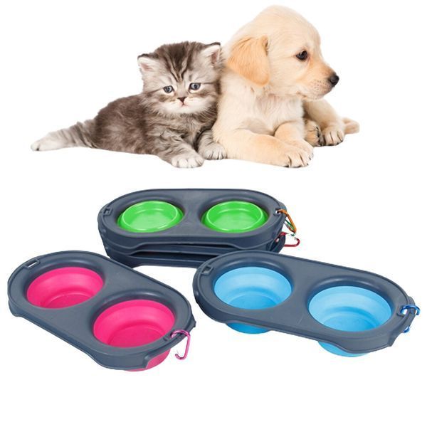 Миска двойная на складной подставке для собак и кошек Pet Bowl Set VEN0707 фото
