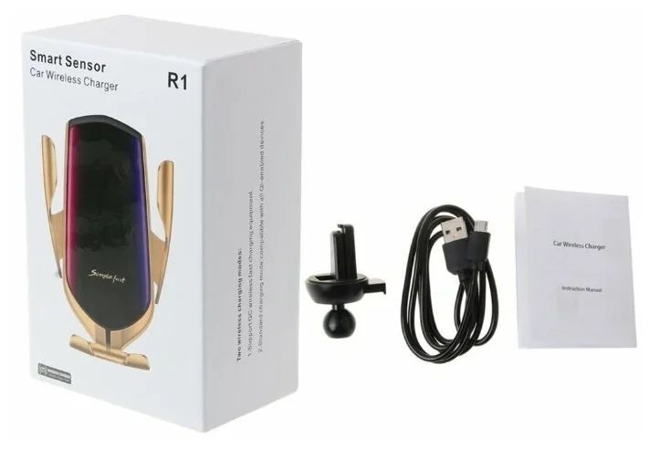 Автомобільний тримач для телефону Smart Sensor R1 з бездротовою зарядкою BRY21 фото