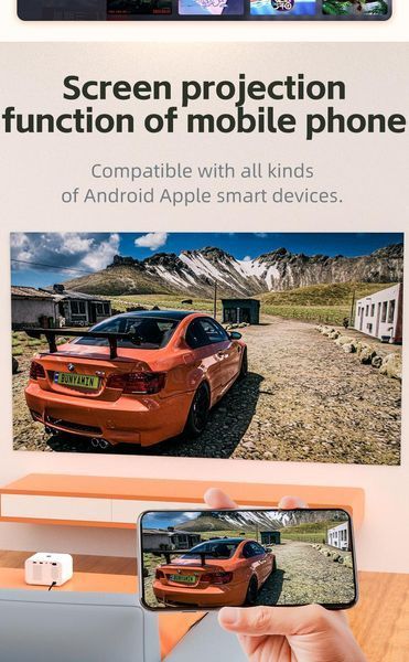 Source Factory Android 9 мини-портативный проектор X3 wifi 2,4ГГц/5,8ГГц (12) VEN0197 фото