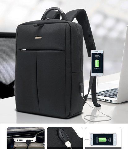 Рюкзак для ноутбука с USB-портом для зарядки, школьная сумка большой емкости для студента колледжа Полиэсте VEN349 фото